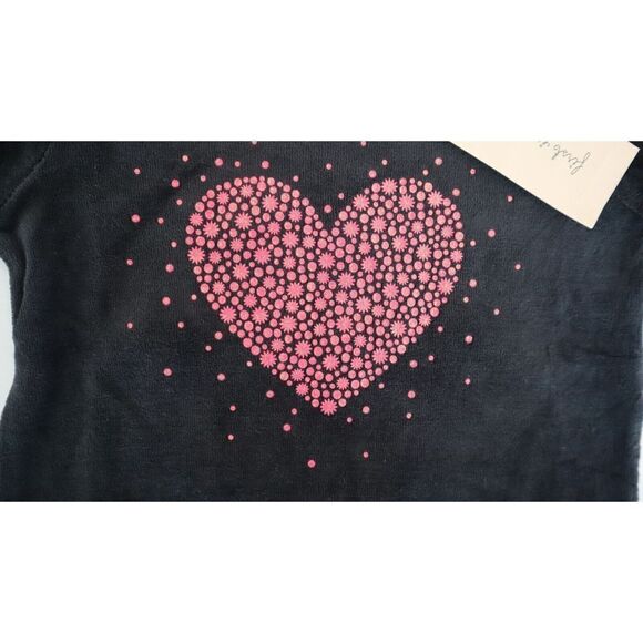 First Impressions Baby Girl's Sz 12 Months Black Love Sparkle Velour L/S Top - Picture 3 of 4